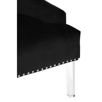 Clarence Button Tufted Black Velvet Chair