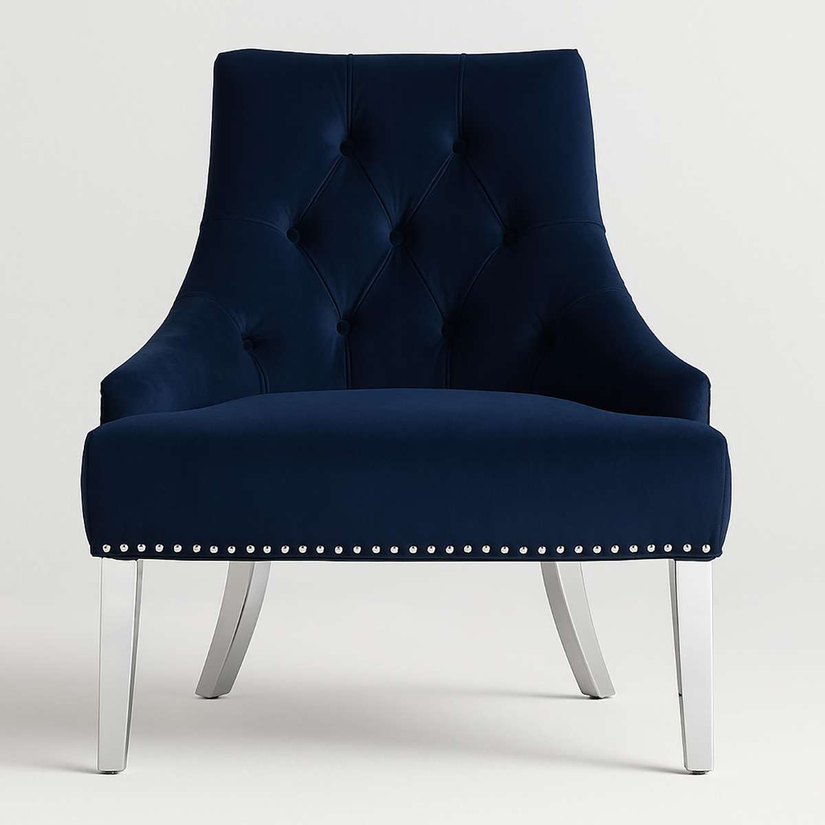 Clarence Button Tufted Blue Chair