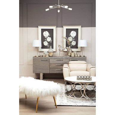Clarence Fur Effect Bench with Gold Legs - Image 5