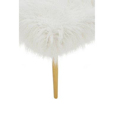 Clarence Fur Effect Bench with Gold Legs - Image 6