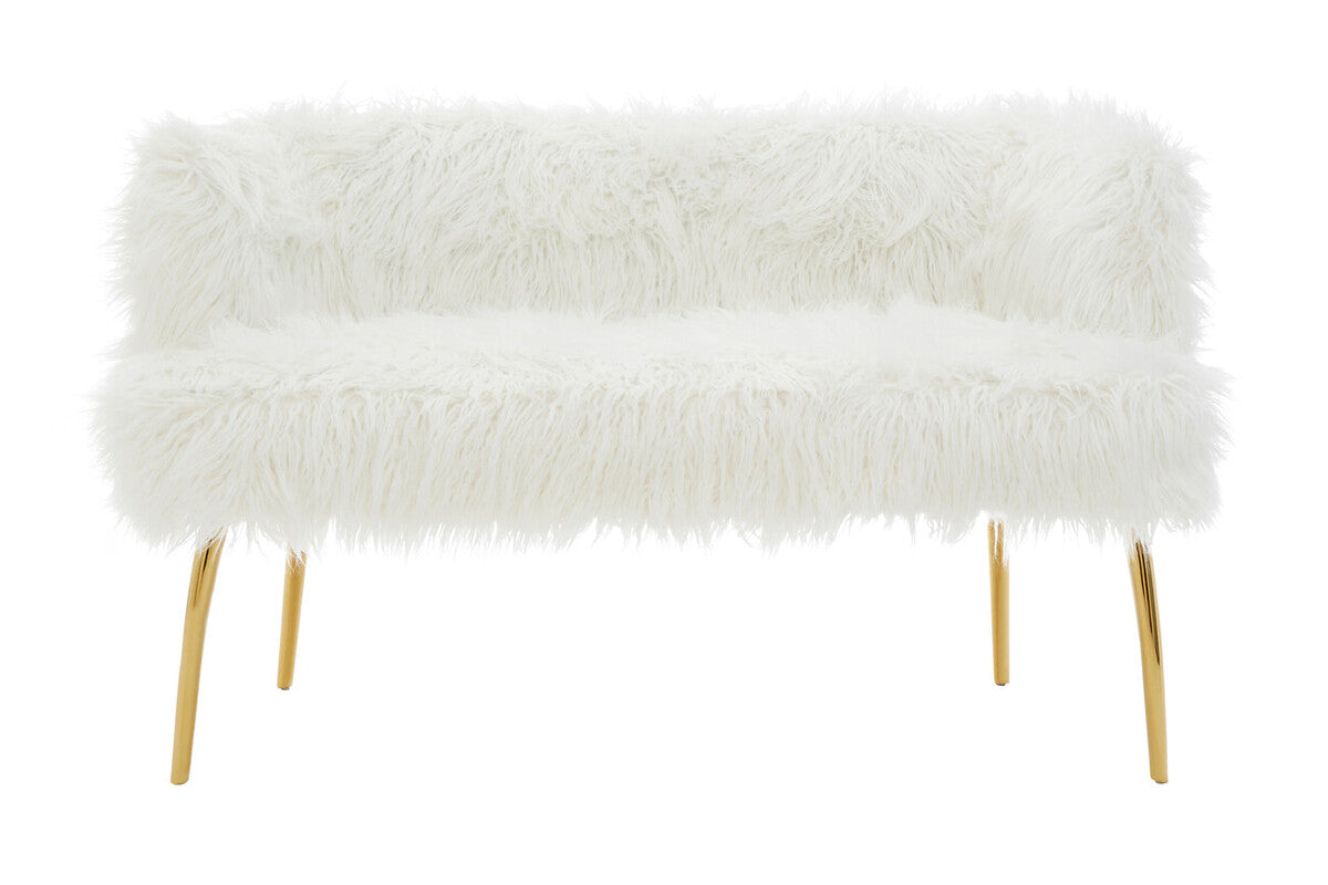 Fur Effect Sofa with Gold Legs, Clarence