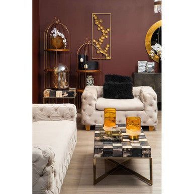 3 Seater Beige Velvet Sofa, Ophelia