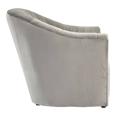 Opel Grey Velvet Armchair - Image 5