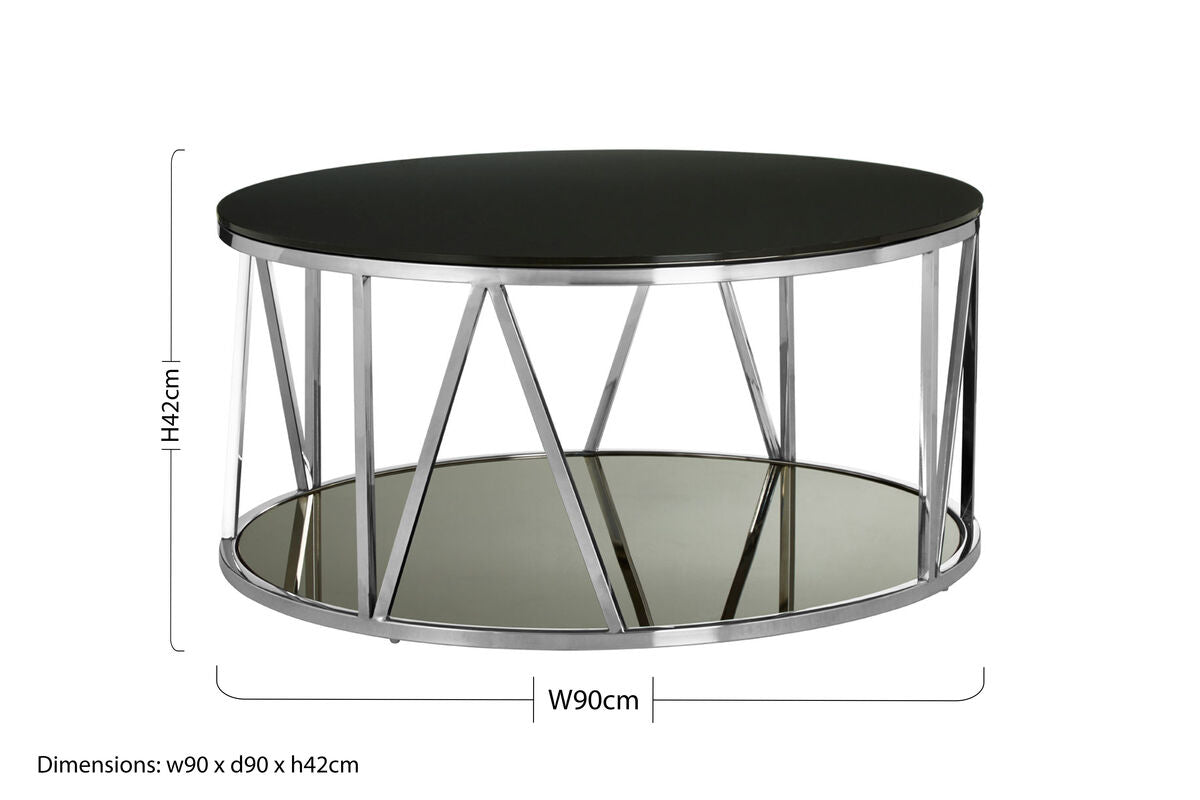 Alvaro Round Chrome Finish Coffee Table - Image 7