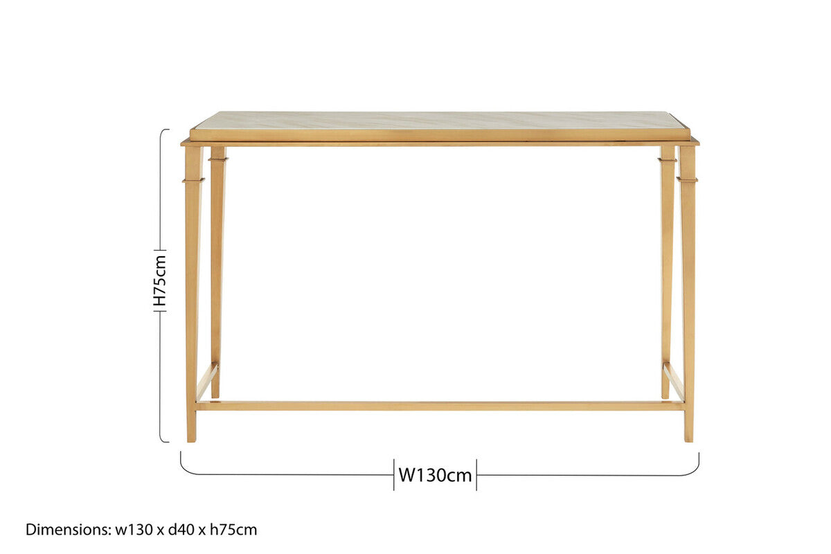Alvaro Console Table With White Marble Top - Image 6