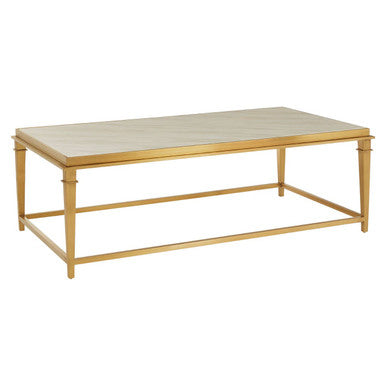 Alvaro Rectangular Coffee Table With White Marble Top - Image 4