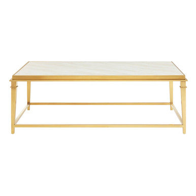 Alvaro Rectangular Coffee Table With White Marble Top - Image 2