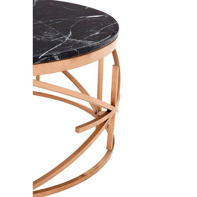 Alvaro Black Marble And Rose Gold Coffee Table - Image 4