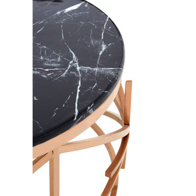 Alvaro Black Marble And Rose Gold Coffee Table - Image 5