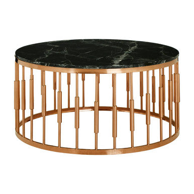 Alvaro Round Marble Top And Rose Gold Coffee Table