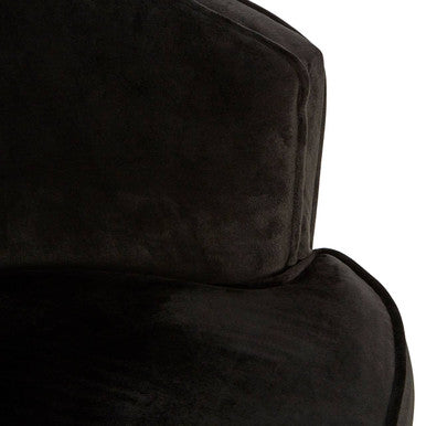 Louxor Black Velvet Round Chair