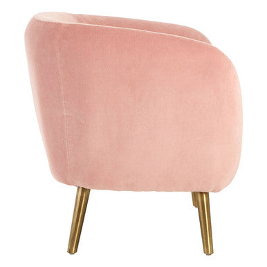 Louxor Pink Velvet Round Armchair - Image 6