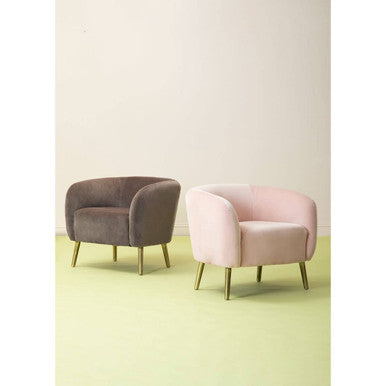 Louxor Pink Velvet Round Armchair - Image 3