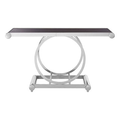 Novara Black Glass Top Console Table