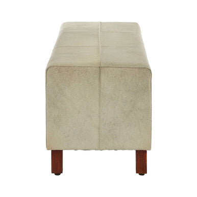 Kensington Townhouse Natural Hair On Leather Bench