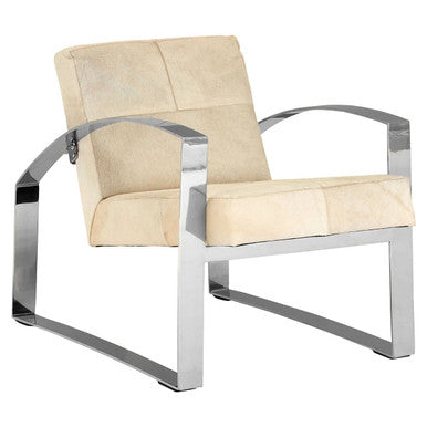 Kensington Townhouse Hairon Leather Chair With Steel Legs - Image 4