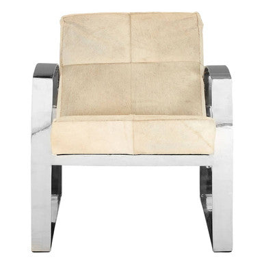 Chair with beige cushion on a white background