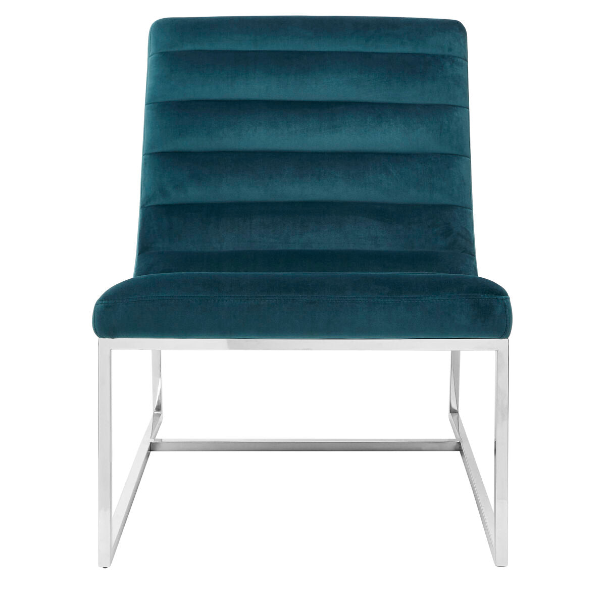 Vogue Teal Velvet Curving Profile Lounge Chair