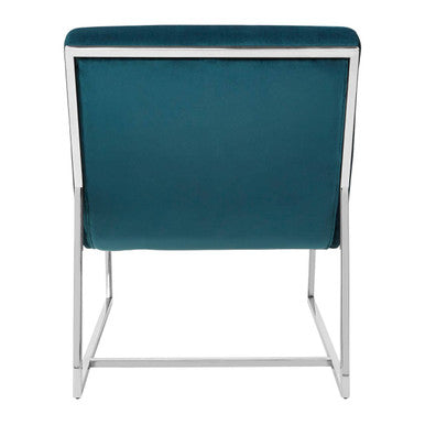 Vogue Teal Velvet Curving Profile Lounge Chair