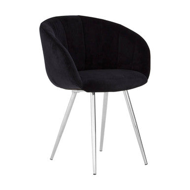 Vogue Black And Silver Velvet Chair