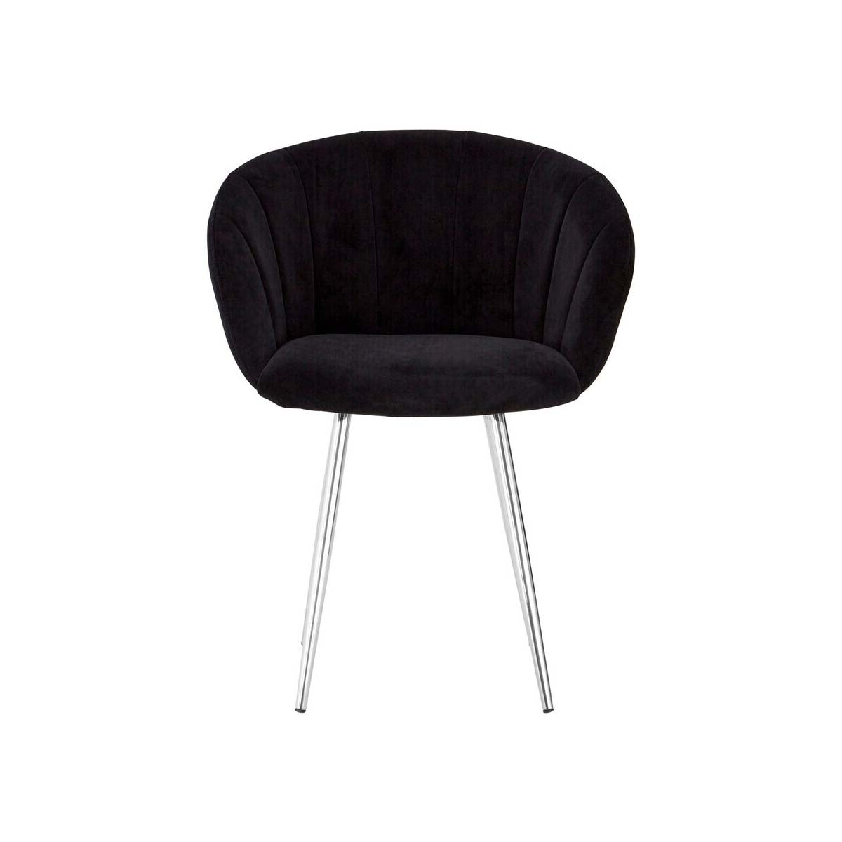 Vogue Black and Silver Velvet Chair