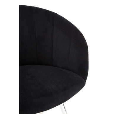 Vogue Black And Silver Velvet Chair