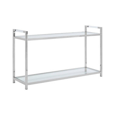 Vogue Stainless Steel Console Table With Glass Top