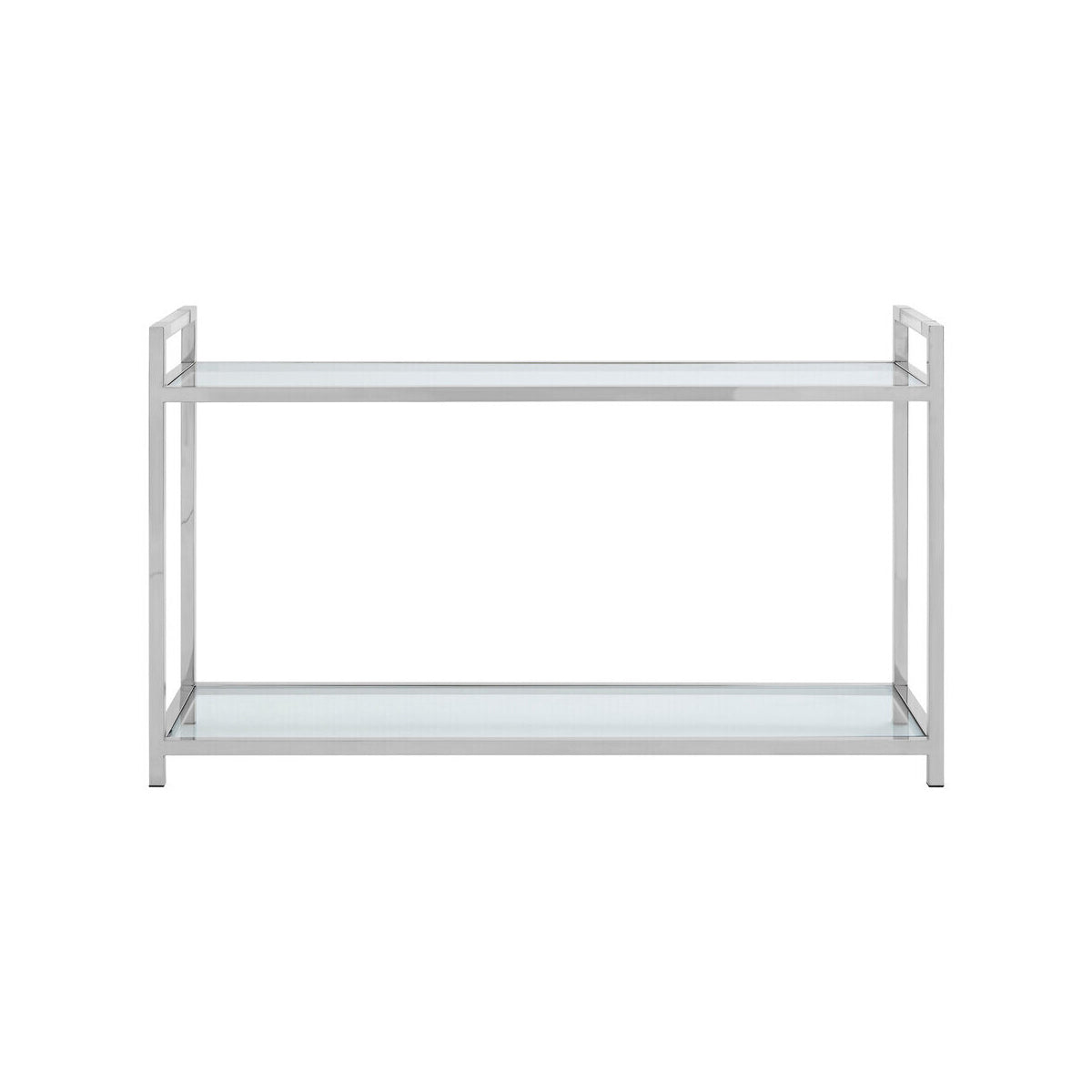 Vogue Stainless Steel Console Table with Glass Top