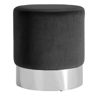 Vogue Black Velvet Round Stool