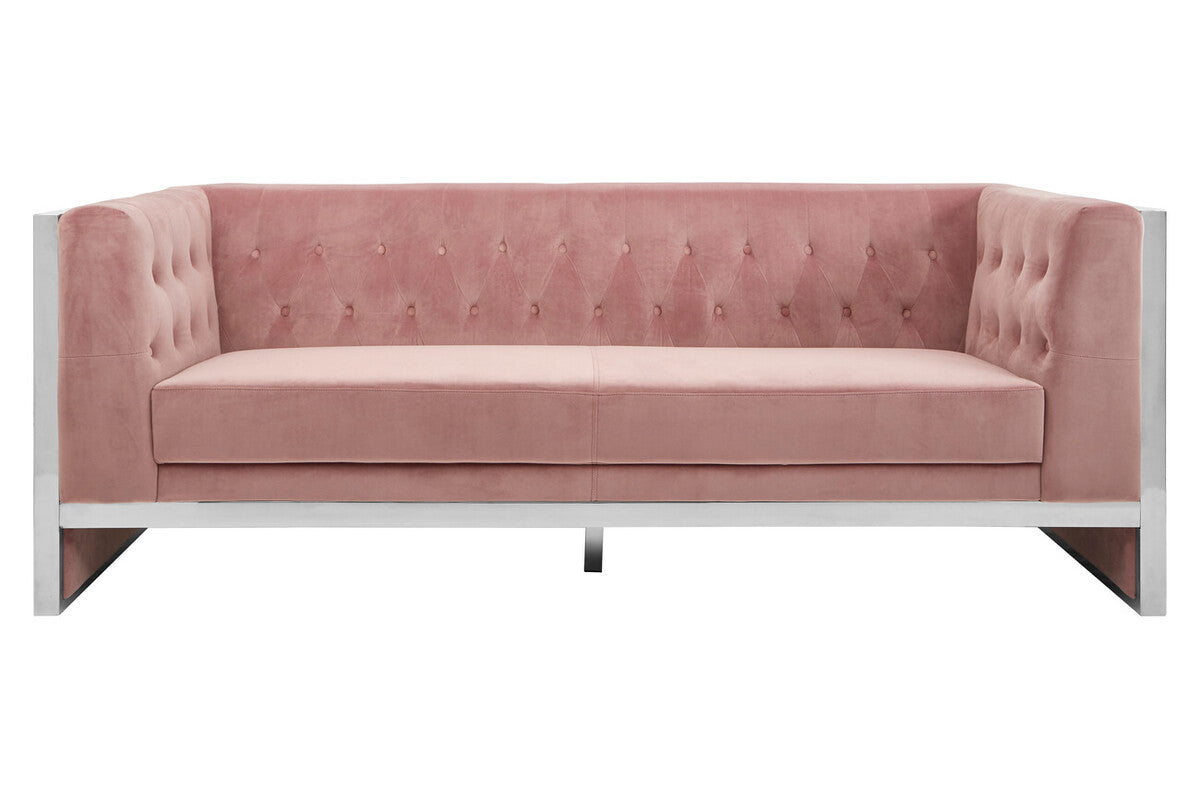3 Seater Pink Velvet Sofa, Vogue