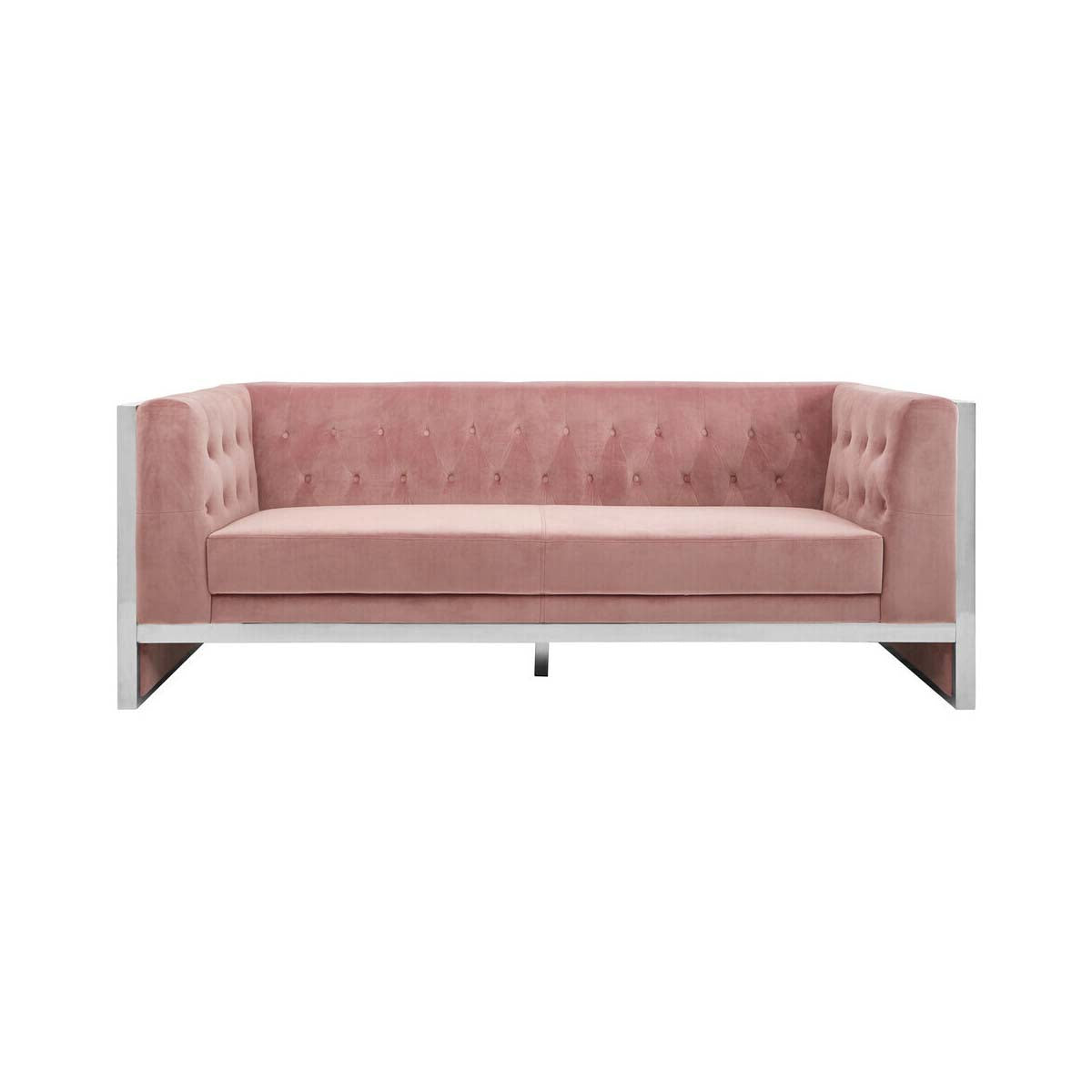 Vogue 3 Seat Pink Velvet Sofa