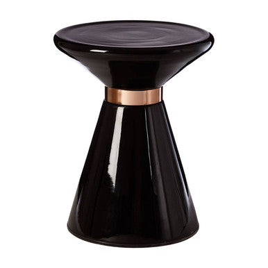 Martini Black Glass Side Table