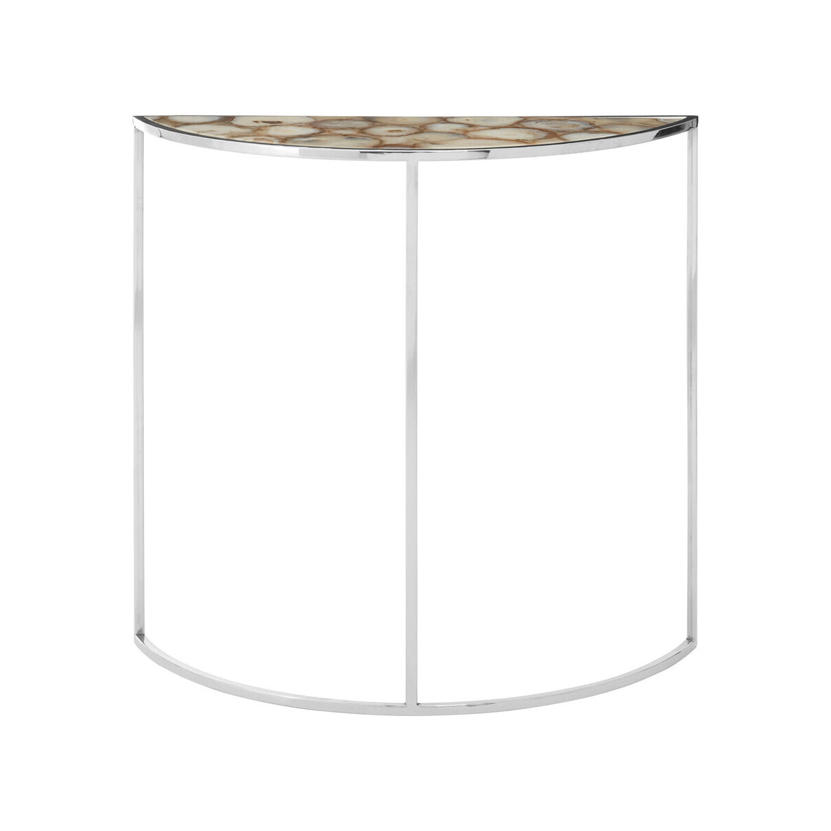 Vita Half Moon Console Table with White Agate Top
