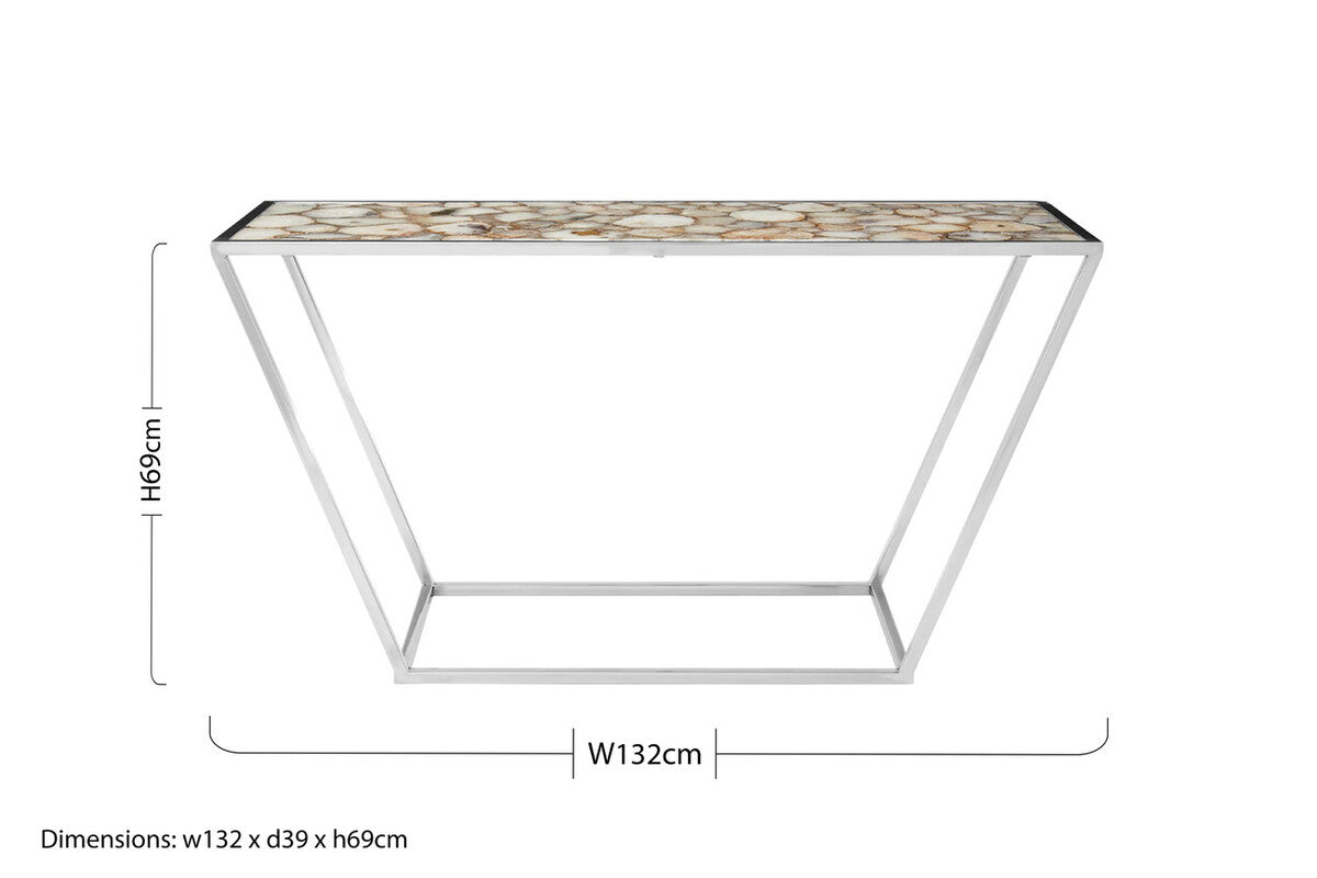 Vita White Agate Console Table