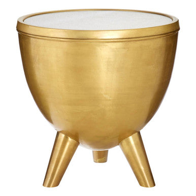 Crest Gold Bowl Shaped Side Table - Image 3