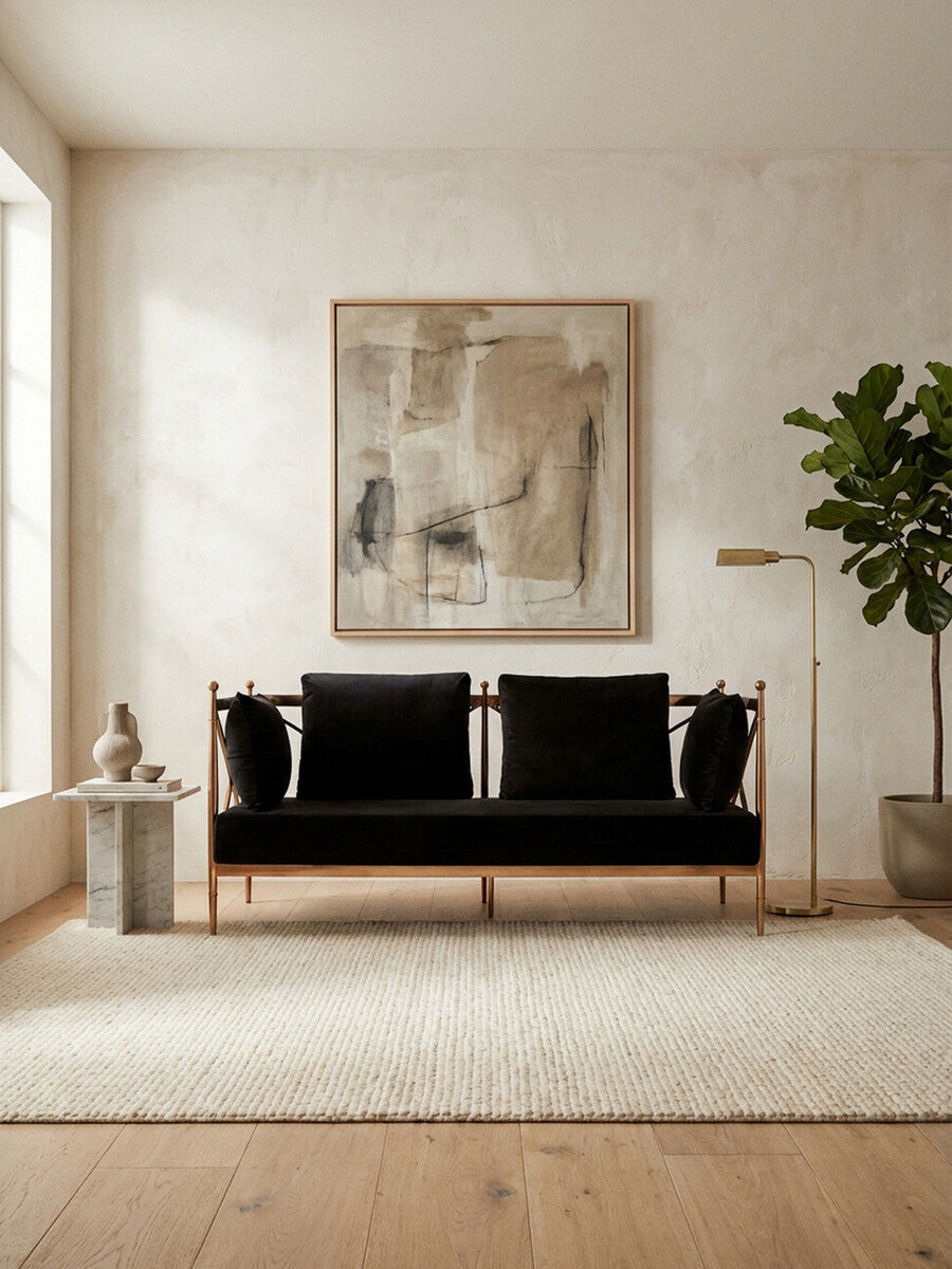 2 Seater Rose Gold Lattice Arms Sofa, Novo