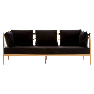 3 Seater Rose Gold Lattice Arms Sofa, Novo - Image 2