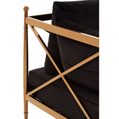 Novo 3 Seat Rose Gold Lattice Arms Sofa