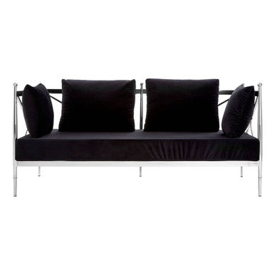2 Seater Sofa With Silver Lattice Arms, Novo - Image 2