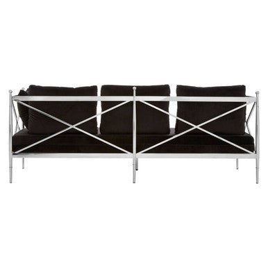 Novo 3 Seat Sofa With Silver Lattice Sides