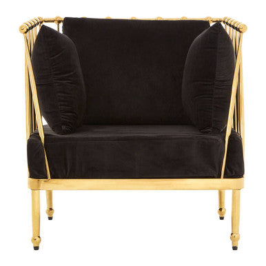 Novo Chair With Gold Finish Tapered Arms - Image 2