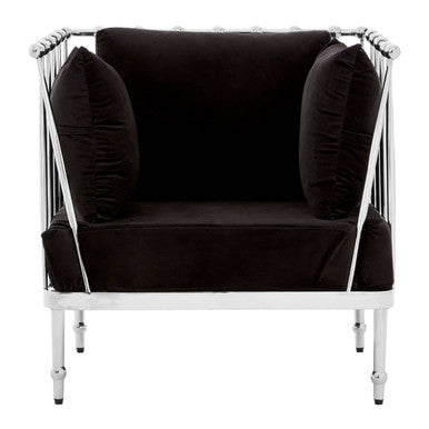 Novo Chair With Silver Finish Tapered Arms - Image 2