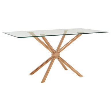 Novo Rectangular Rose Gold Dining Table