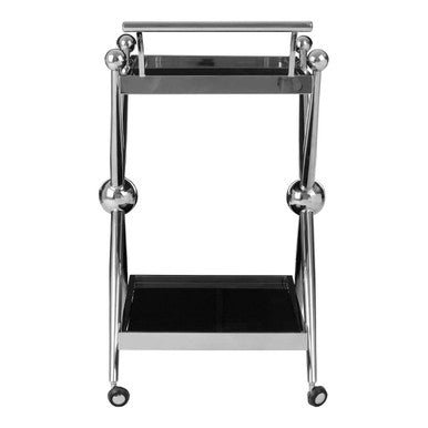 Novo 2 Tier Silver And Cross Design Trolley