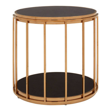 Novo Rose Gold Cage Design Side Table
