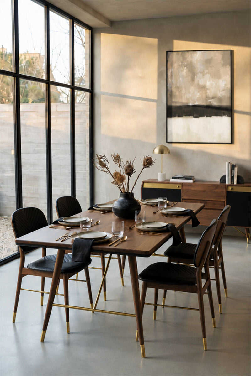 Kenso Walnut Wood Rectangular Dining Table