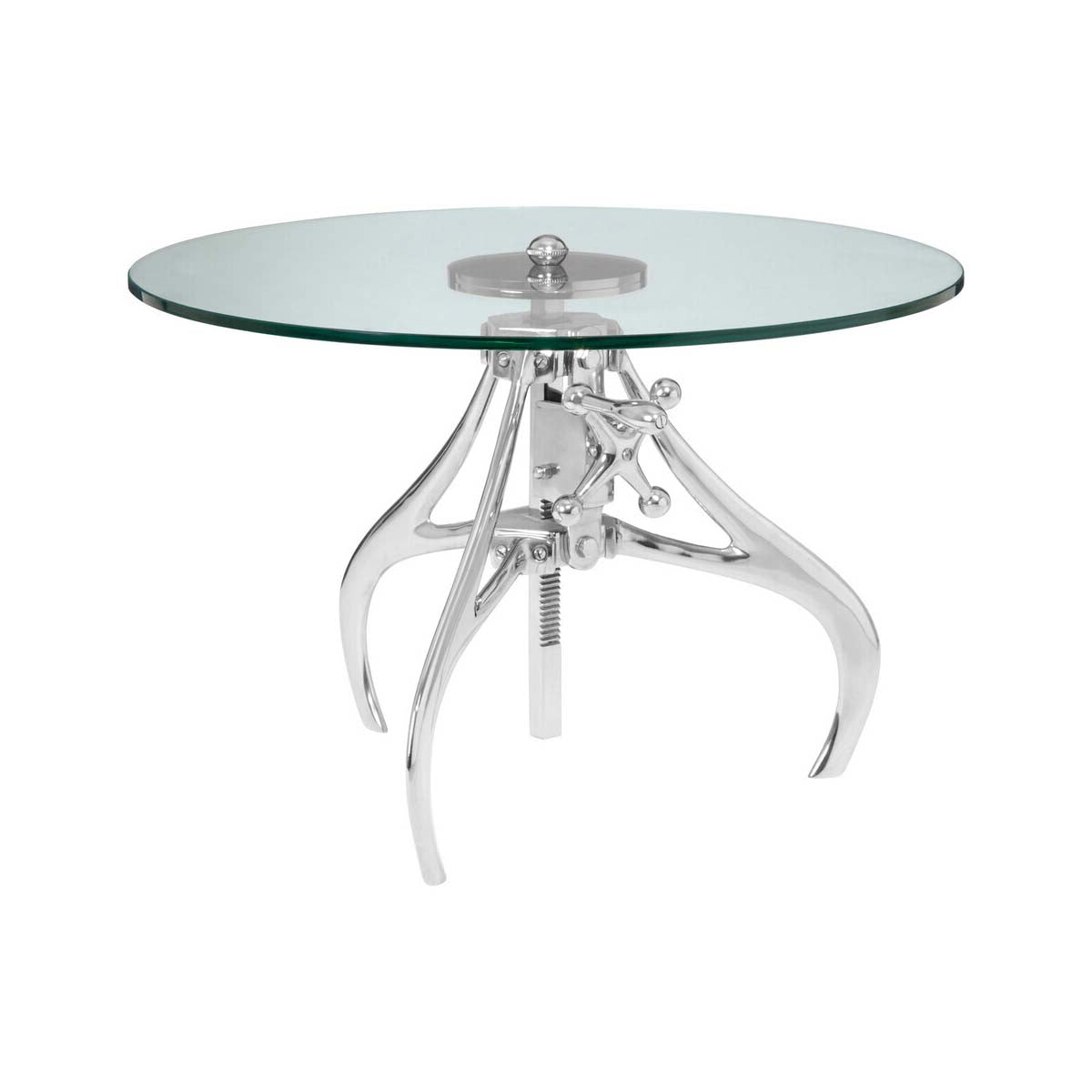 Maxi Crank Mechanism Metal And Glass Table