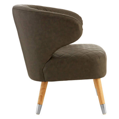 Richy Brown Leather Effect Accent Chair