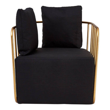 Rosina Black Linen Chair - Image 2