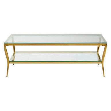 Arezzo Tempered Glass Two Tier Coffee Table